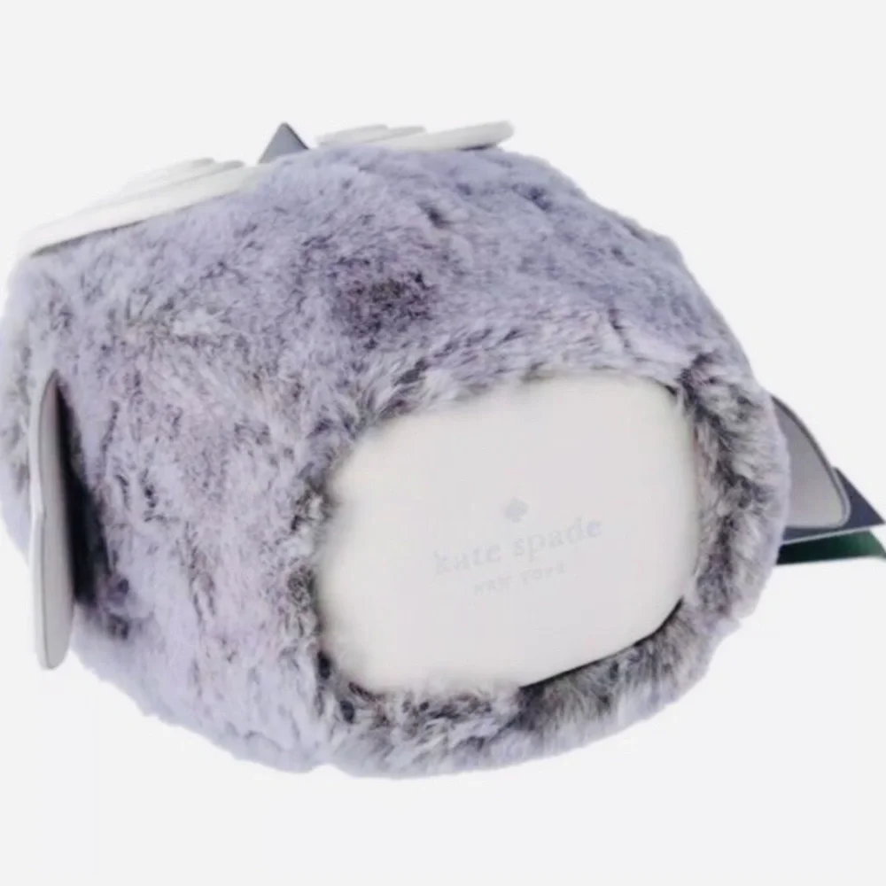 Kate Spade Grey and White Owl Bag charm keychain accessories pouch - NWT